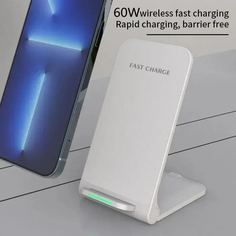 65W Wireless Charger Station Earphone Phone Fast Charging Charger Holder For iPhone 16 15 14 13 Pro Max Samsung S24 S23 Xiaomi