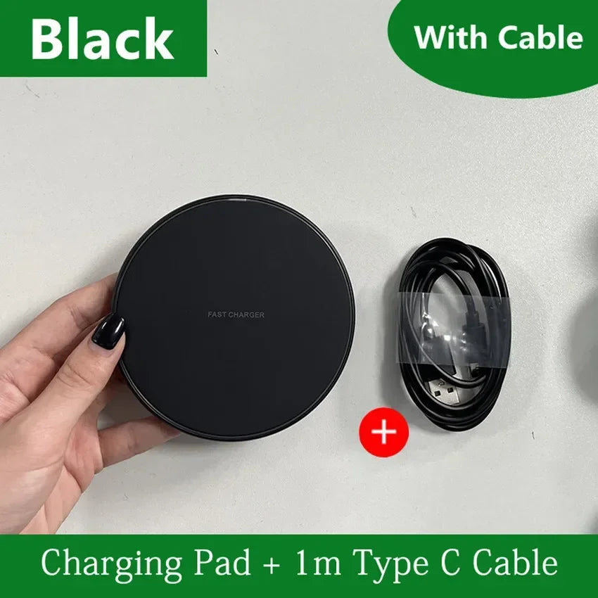 200W Wireless Charger Pad Fast Wireless Charging Station For Samsung Galaxy S25 S24 S23 S22 Xiaomi iPhone 16 15 14 13 12 Pro Max